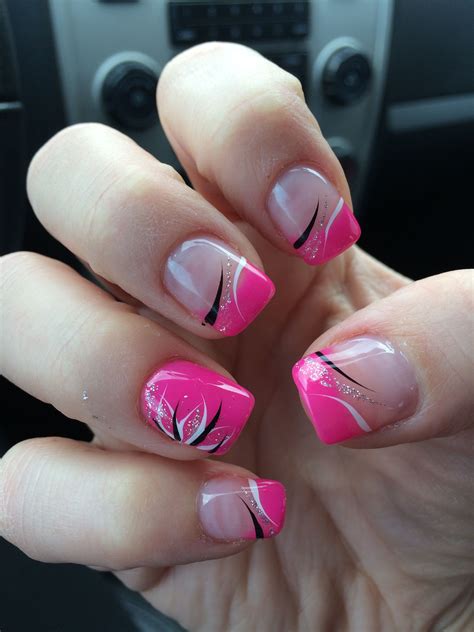 acrylic nails french tip pink|pink french manicure nail designs.